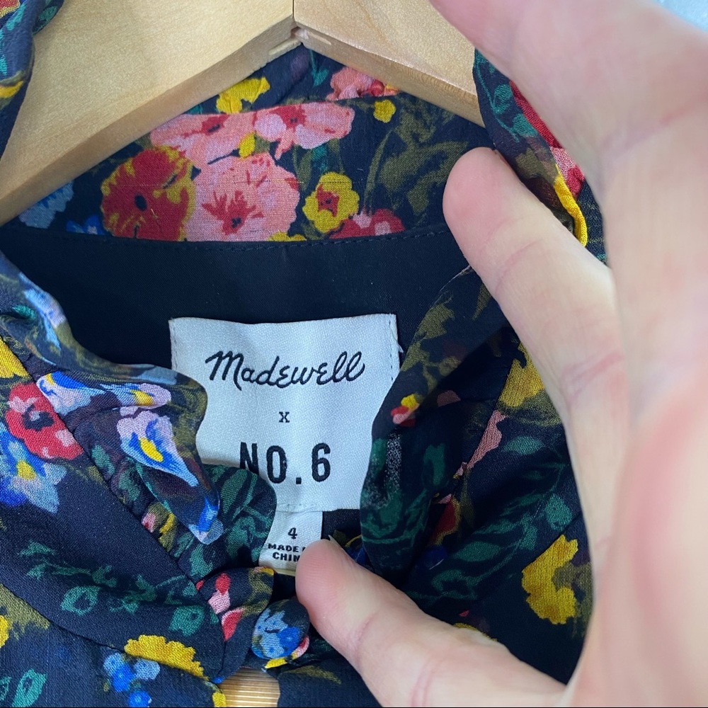 Madewell x No 6 Multi Color Floral 100% Silk Beacon Dress - Picture 5 of 7